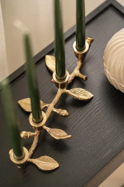 Kremmerhuset Adventstake Gullblad| Lysestaker|Julelys Og Lysestaker