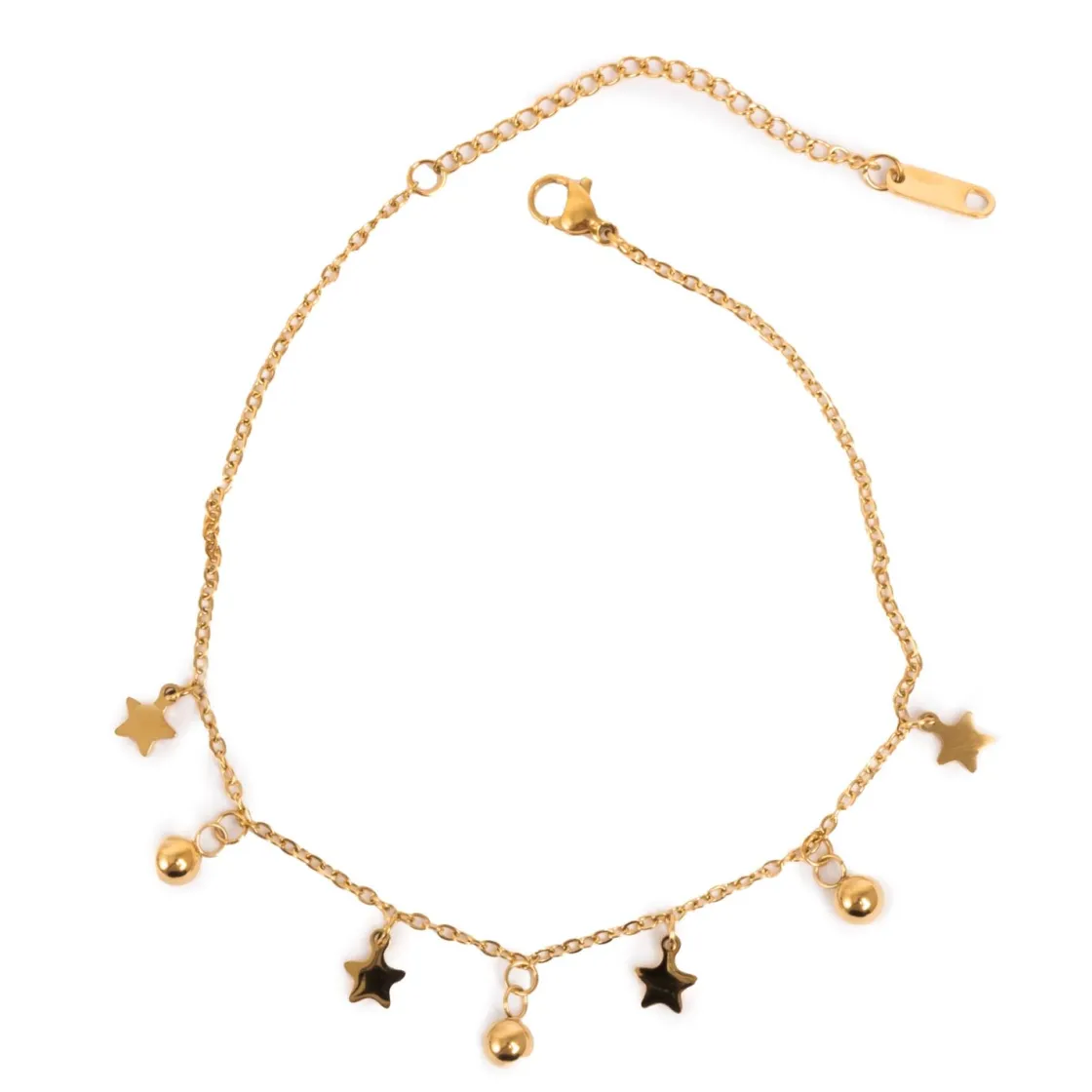 Kremmerhuset Anklet med charms, Gull| Armbånd