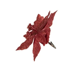 Kremmerhuset Blomst på klype rød| Julepynt|Julekuler