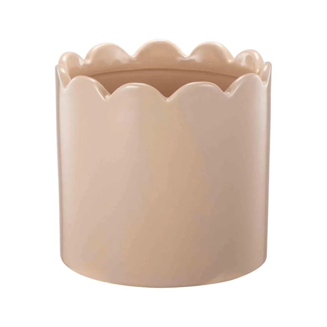 Kremmerhuset Blomsterpotte Scallop 13,5cm, beige| Blomsterpotter Og Pidestaller