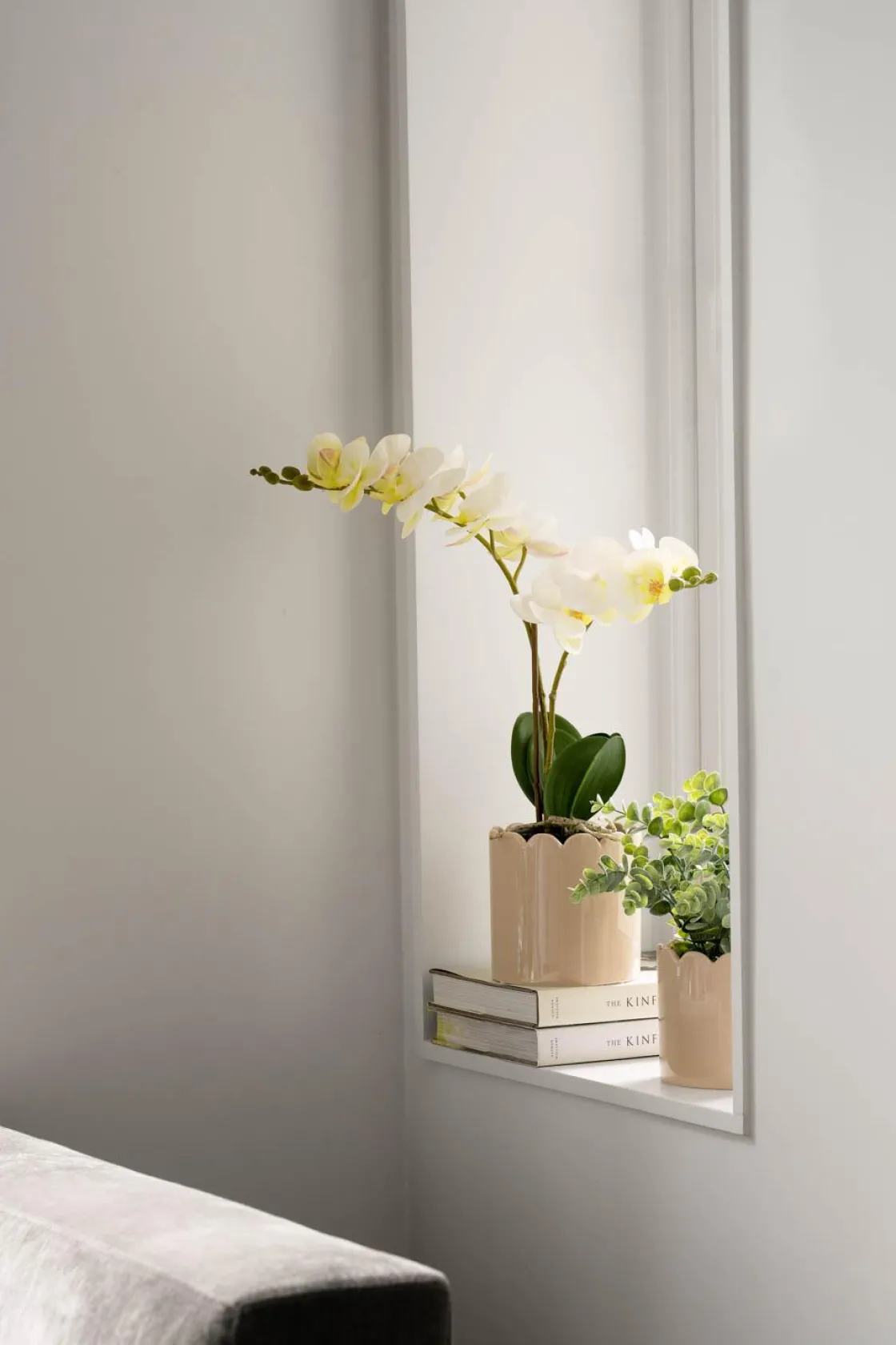 Kremmerhuset Blomsterpotte Scallop 13,5cm, beige| Blomsterpotter Og Pidestaller