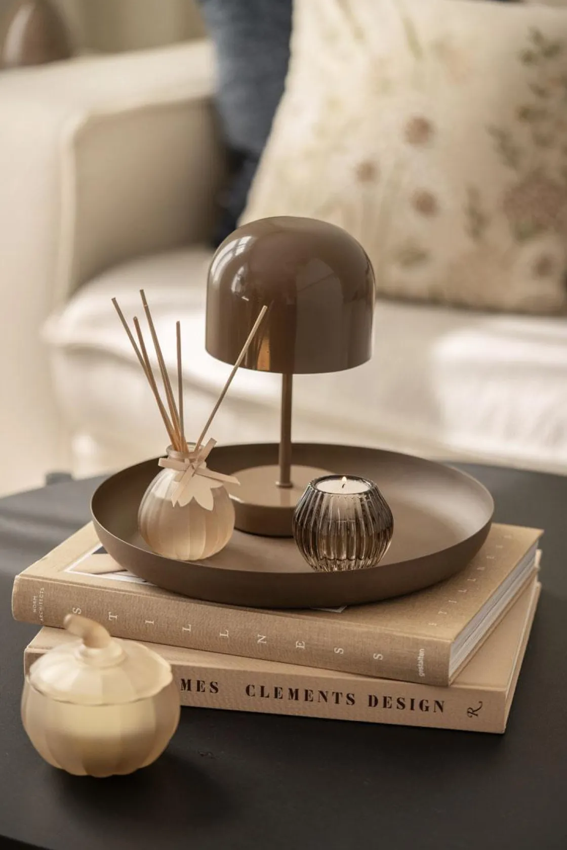 Kremmerhuset Bordlampe Napoli oppladbar 24 cm mørk beige| Lamper