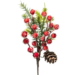 Kremmerhuset Dekor med røde bær| Kunstige Blomster|Juletrær Og Julegrønt