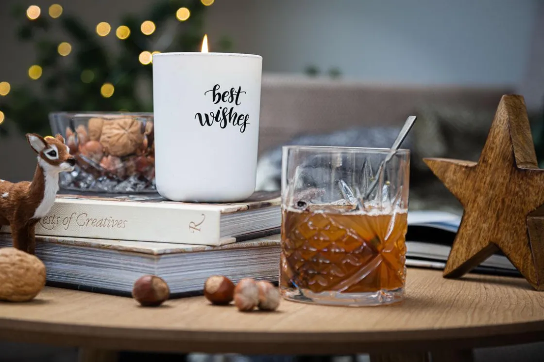 Kremmerhuset Duftlys Best Wishes hvit| Duftlys|Julelys Og Lysestaker