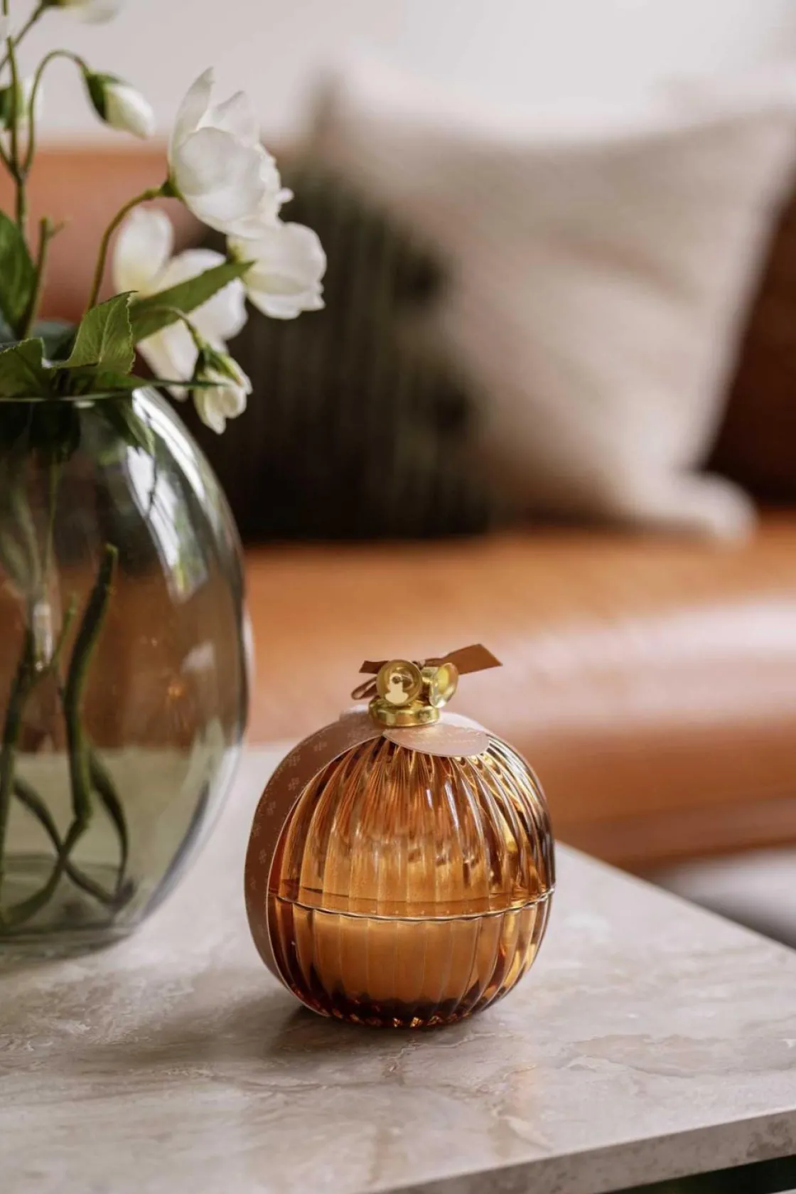 Kremmerhuset Duftlys julekule Amber & Tonka| Duftlys|Julelys Og Lysestaker