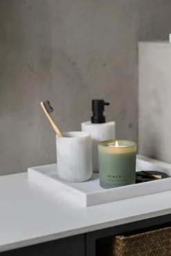 Kremmerhuset Fat marmor hvit 25x25cm| Baderomsartikler