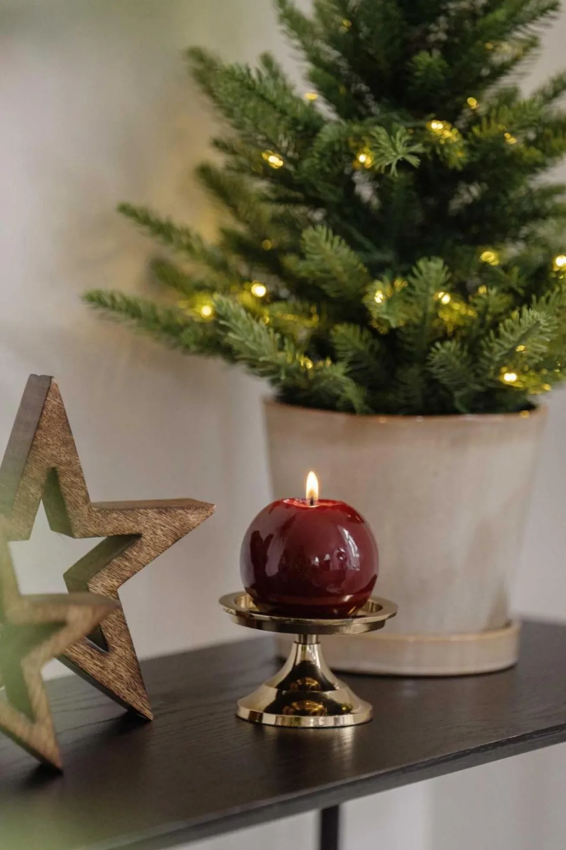 Kremmerhuset Festlys lakk kule bordeaux| Kubbelys