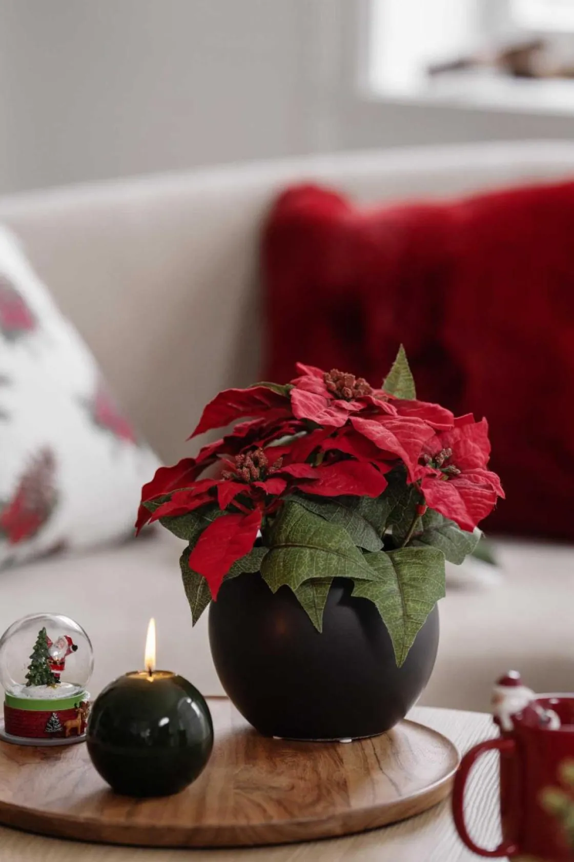 Kremmerhuset Festlys lakk kule mørk grønn| Kubbelys|Julelys Og Lysestaker