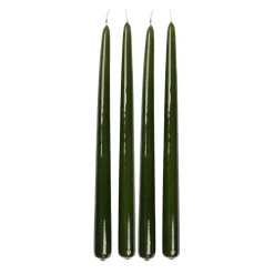 Kremmerhuset Festlys lakk 4pk mørk grønn| Kronelys