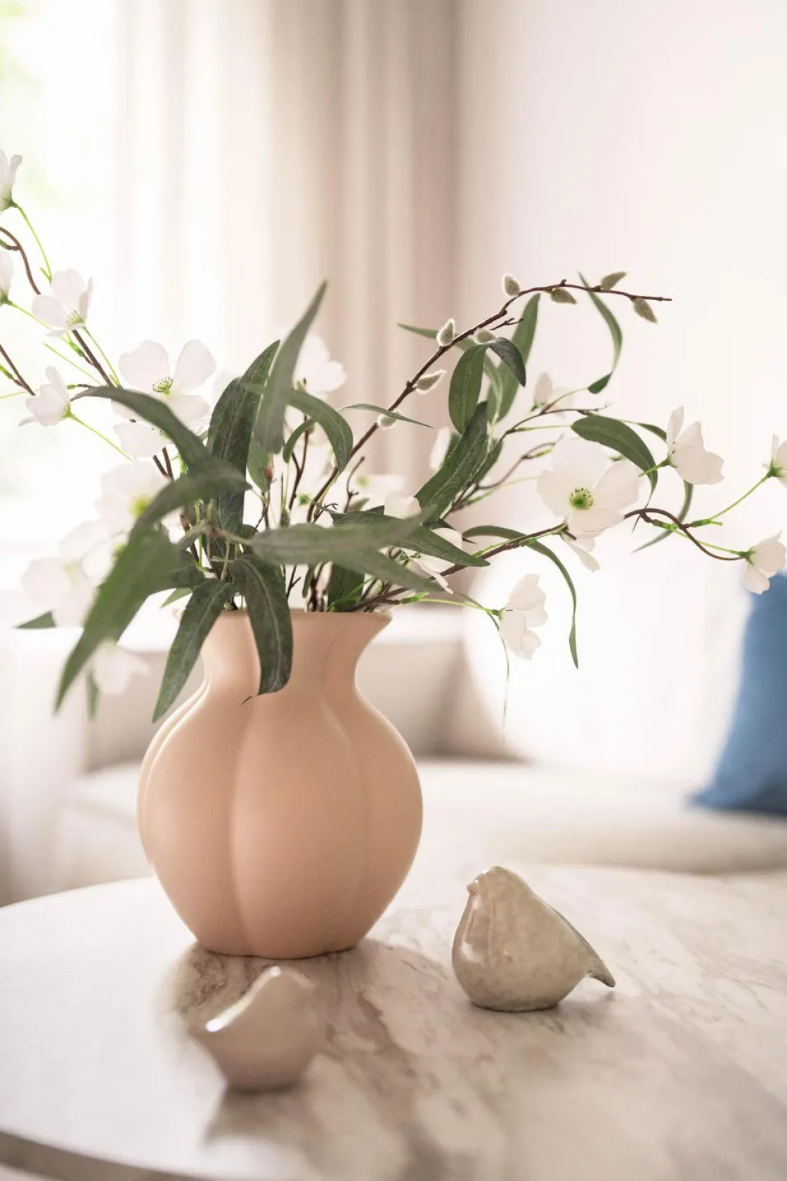 Kremmerhuset Fugl Luca 11,5 cm beige| Pynt