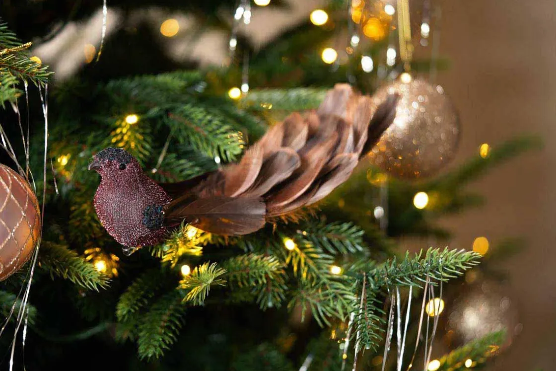 Kremmerhuset Fugl på klype Glam| Julepynt|Julekuler