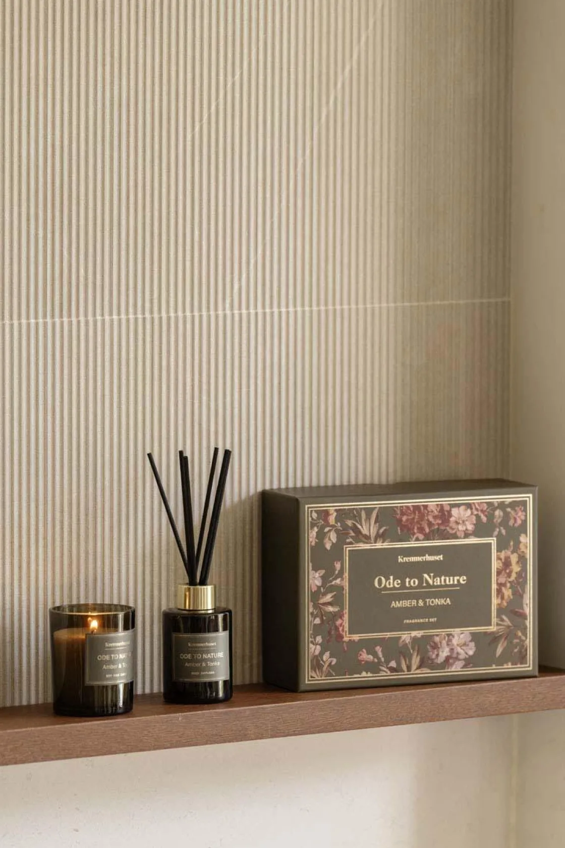 Kremmerhuset Gavesett Ode to Nature Amber & Tonka| Duftpinner|Gavetips