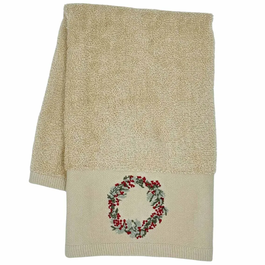 Kremmerhuset Gjestehåndkle krans beige| Annen Tekstil|Baderomsartikler