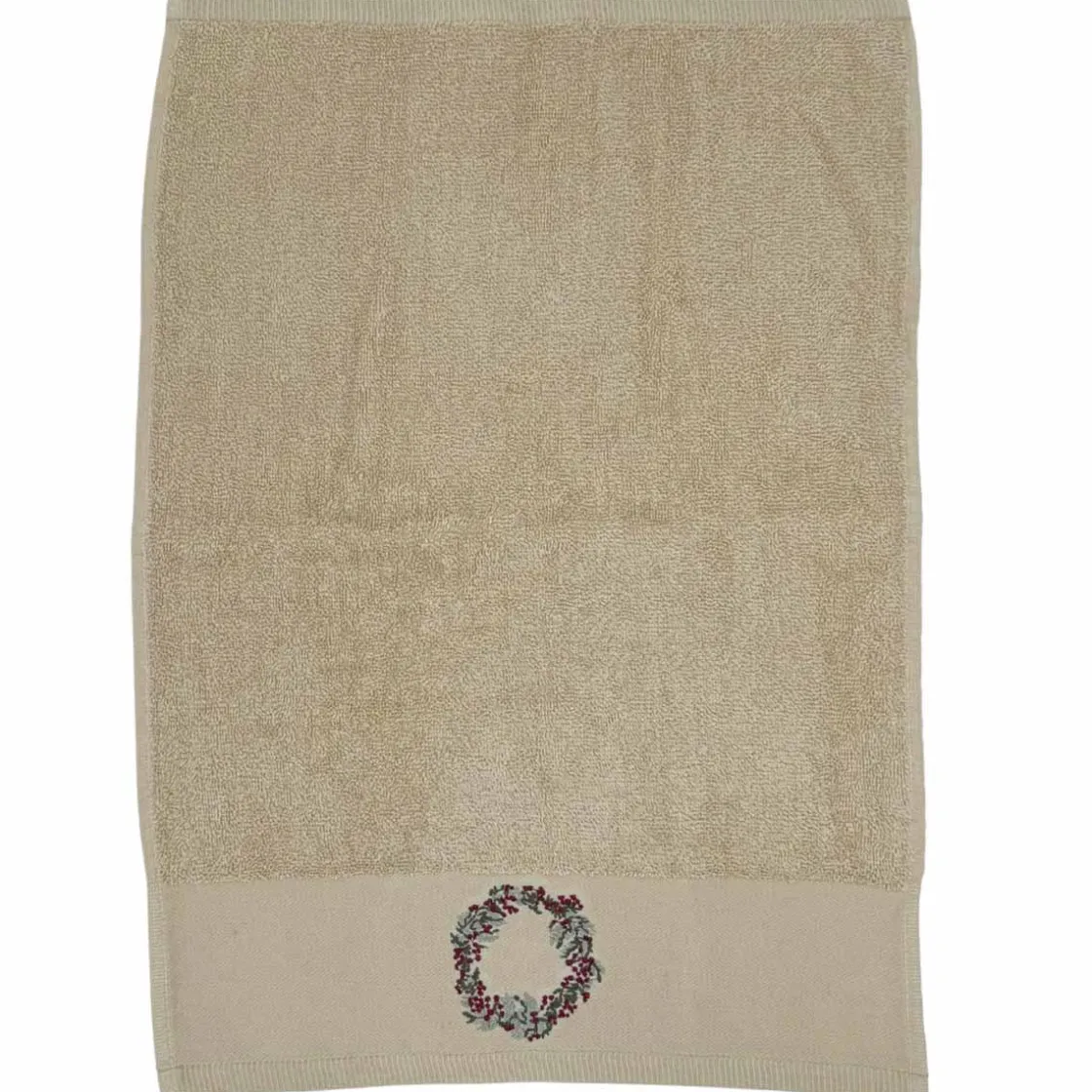 Kremmerhuset Gjestehåndkle krans beige| Annen Tekstil|Baderomsartikler