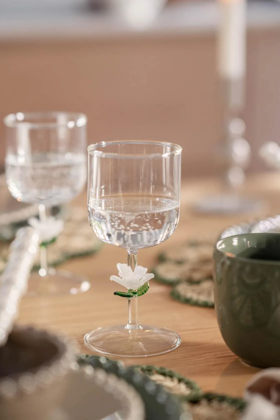 Kremmerhuset Glass Hvit blomst| Glass