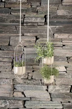 Kremmerhuset Hengepotte dobbel 58 cm beige| Blomsterpotter Og Pidestaller