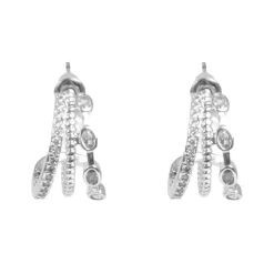 Kremmerhuset Hoops med tre rader, Sølv| Ørepynt