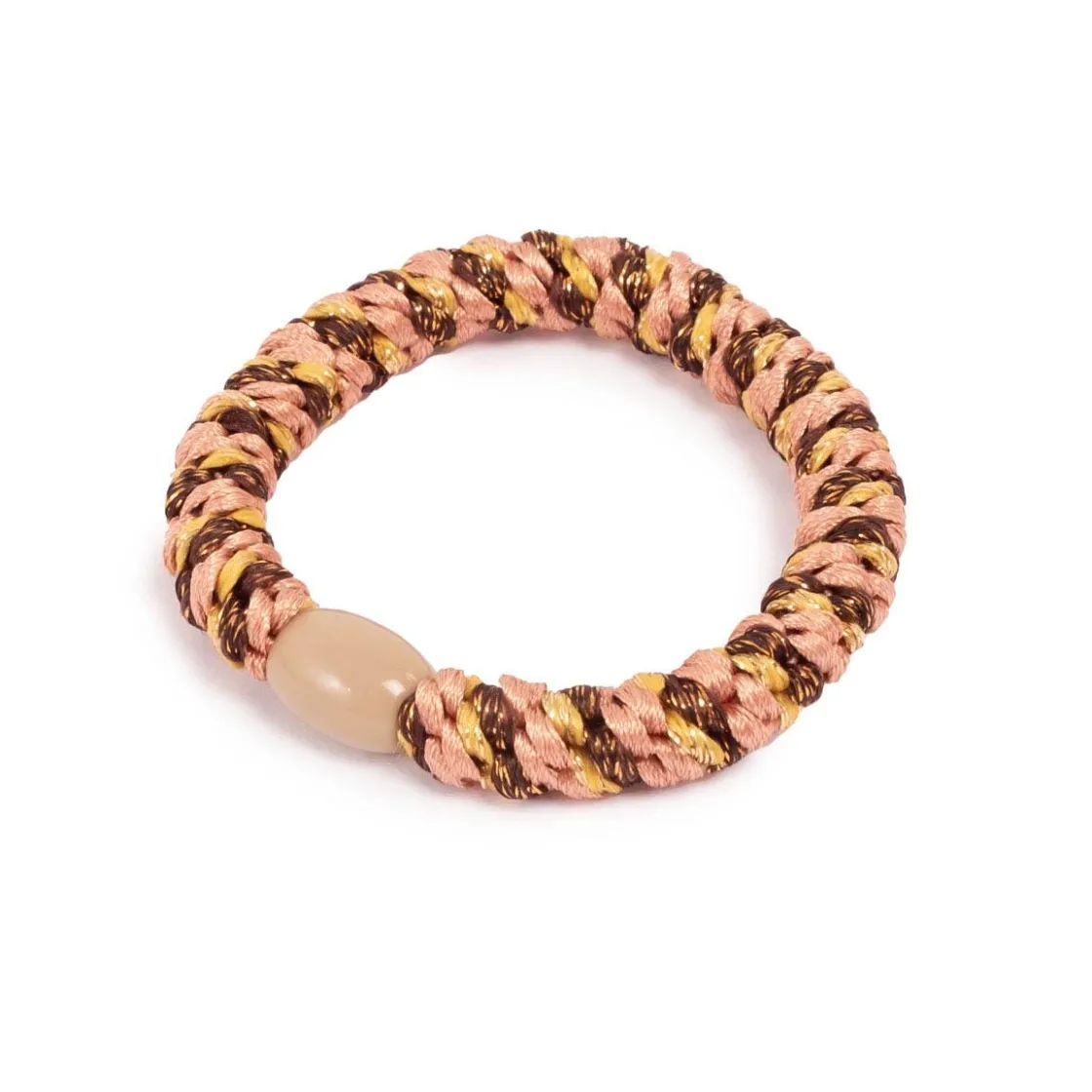 Kremmerhuset Hårstrikk, tuttifrutti, rosa, brun, gull| Hårstrikk