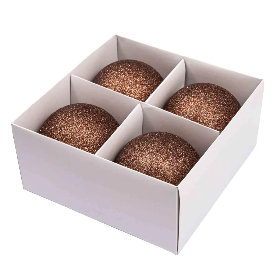 Kremmerhuset Julekule glitter 4 pack Brun| Julekuler