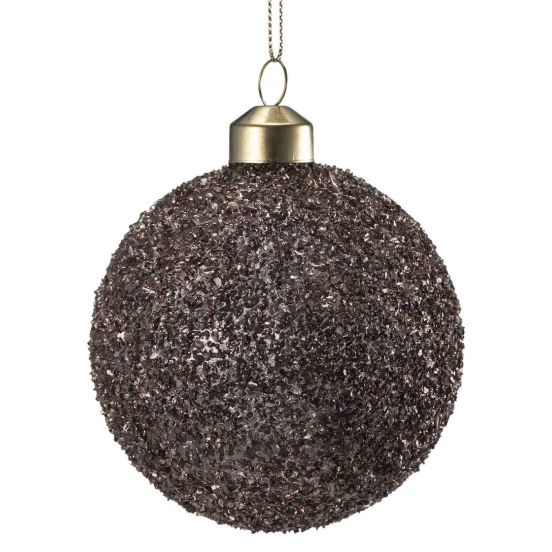 Kremmerhuset Julekule glitter perle brun| Julekuler