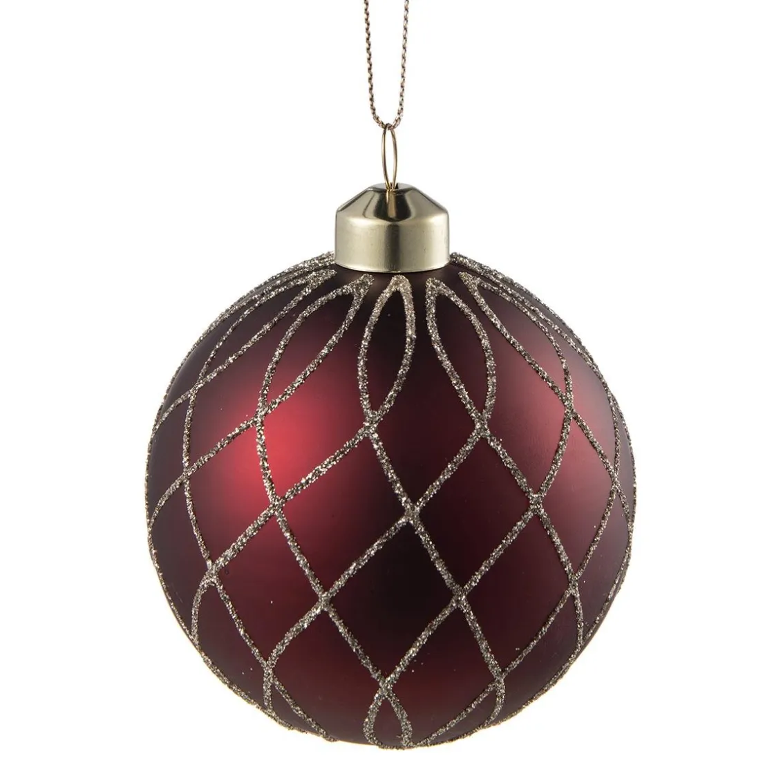 Kremmerhuset Julekule sparkle burgunder| Julekuler