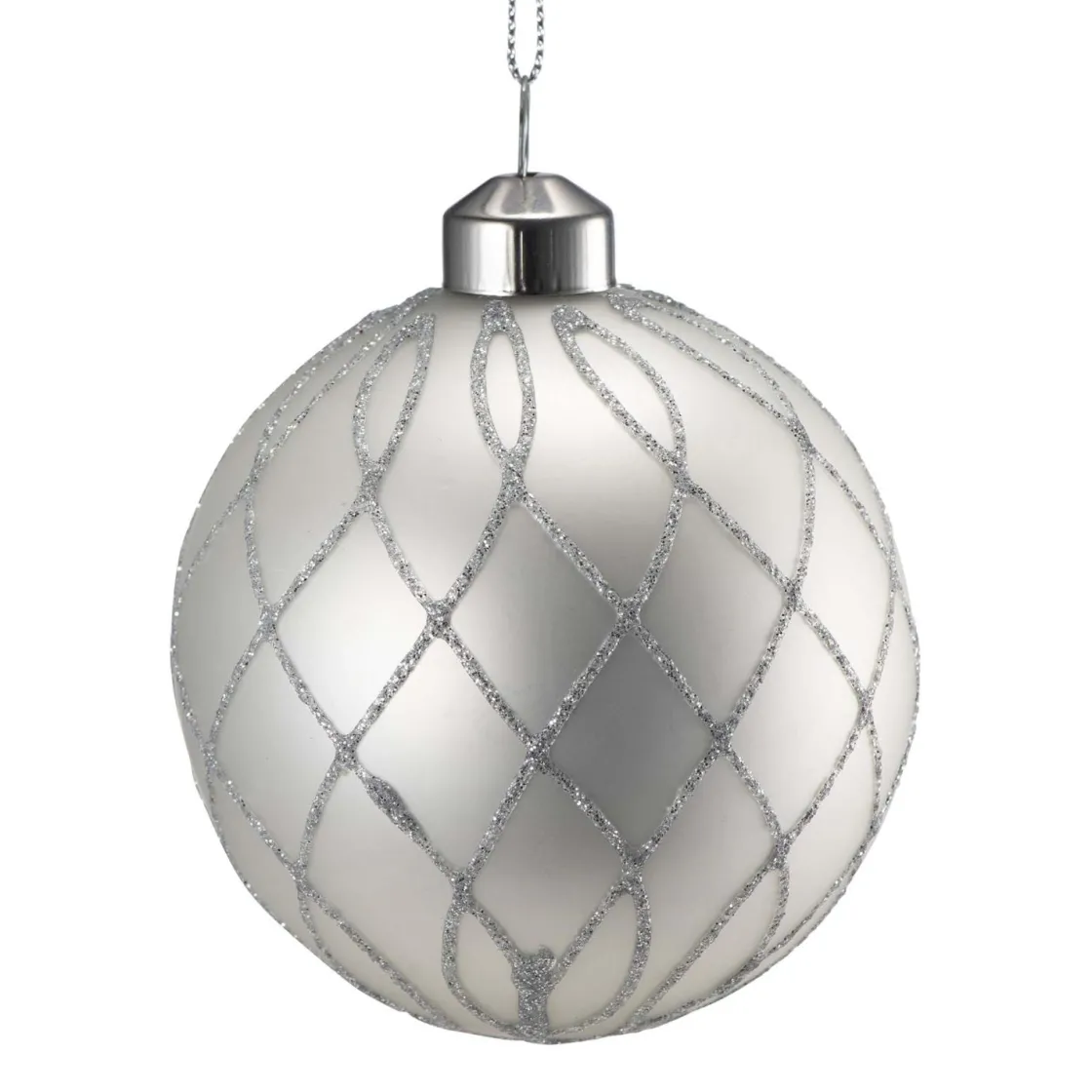 Kremmerhuset Julekule sparkle hvit| Julekuler