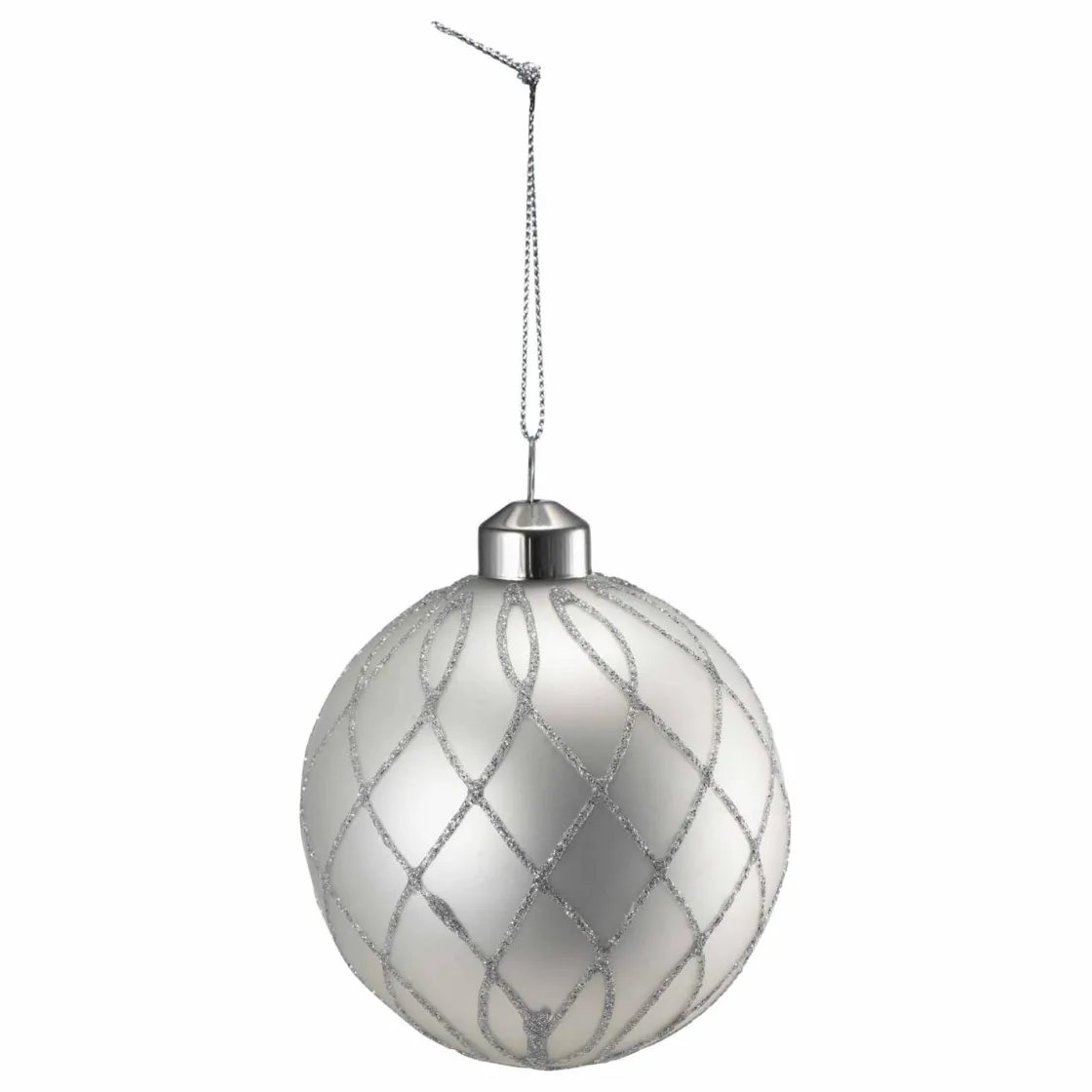 Kremmerhuset Julekule sparkle hvit| Julekuler