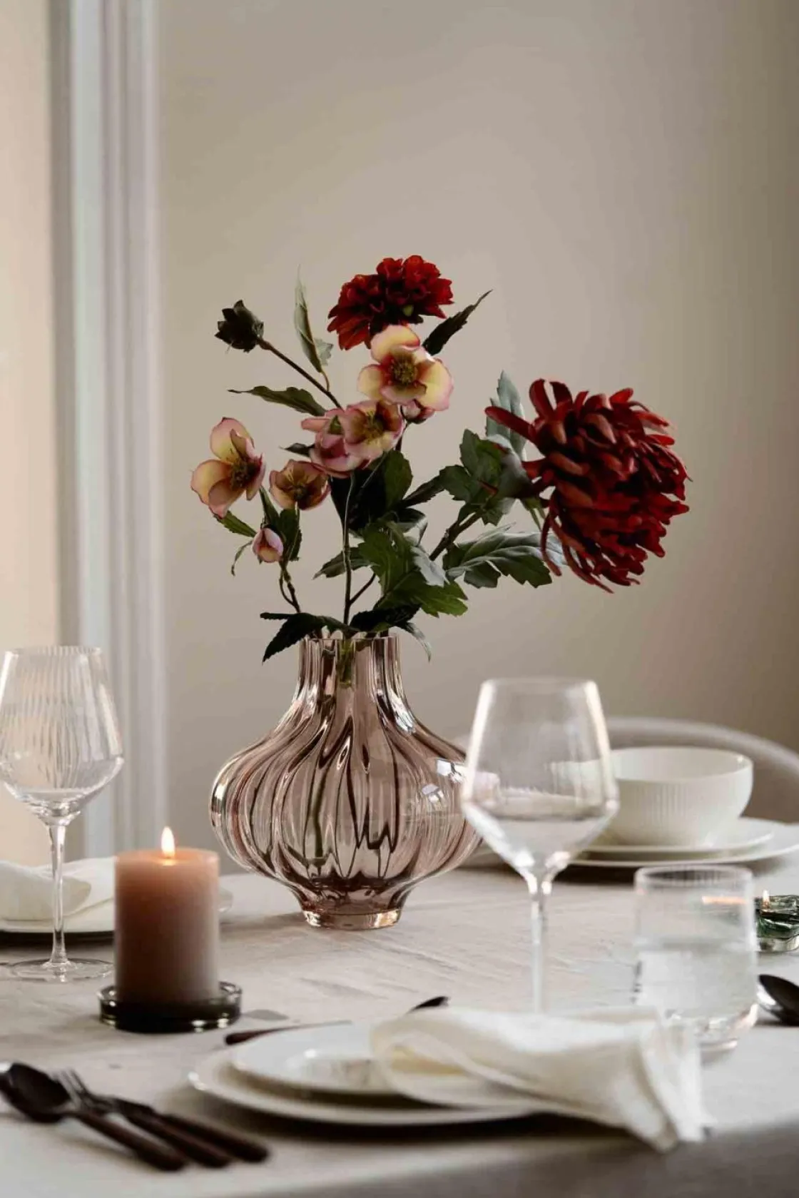 Kremmerhuset Julerose lys rosa| Kunstige Blomster