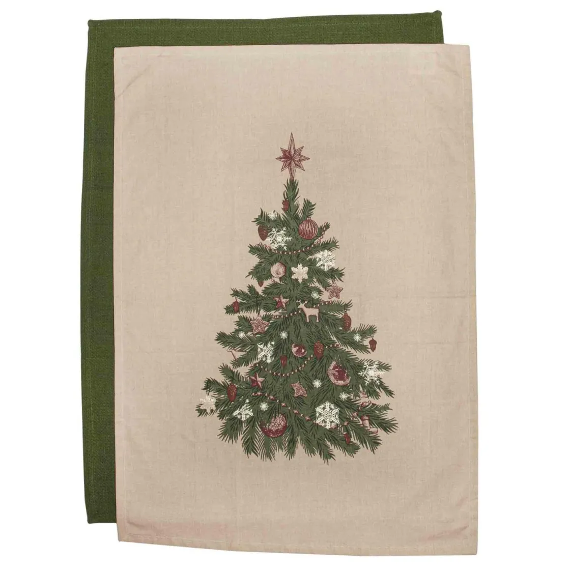 Kremmerhuset Kjøkkenhåndkle 2pk Nostalgisk tre| Kjøkkentekstil|Juletekstil