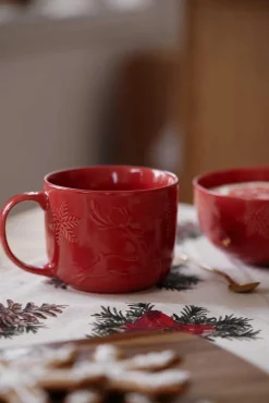 Kremmerhuset Kopp Christmas Reindeer rød| Krus|Servise