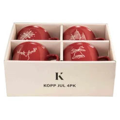 Kremmerhuset Kopp Jul 4pk| Krus|Juleservering