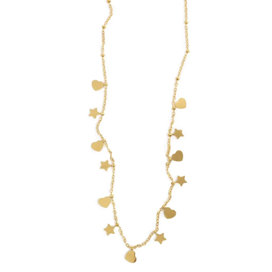 Kremmerhuset Korte kjede med hjerte-charms, Gull| Halskjede