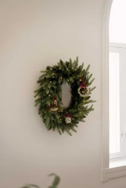 Kremmerhuset Krans med ledlys Ø60cm| Kunstige Blomster|Juletrær Og Julegrønt