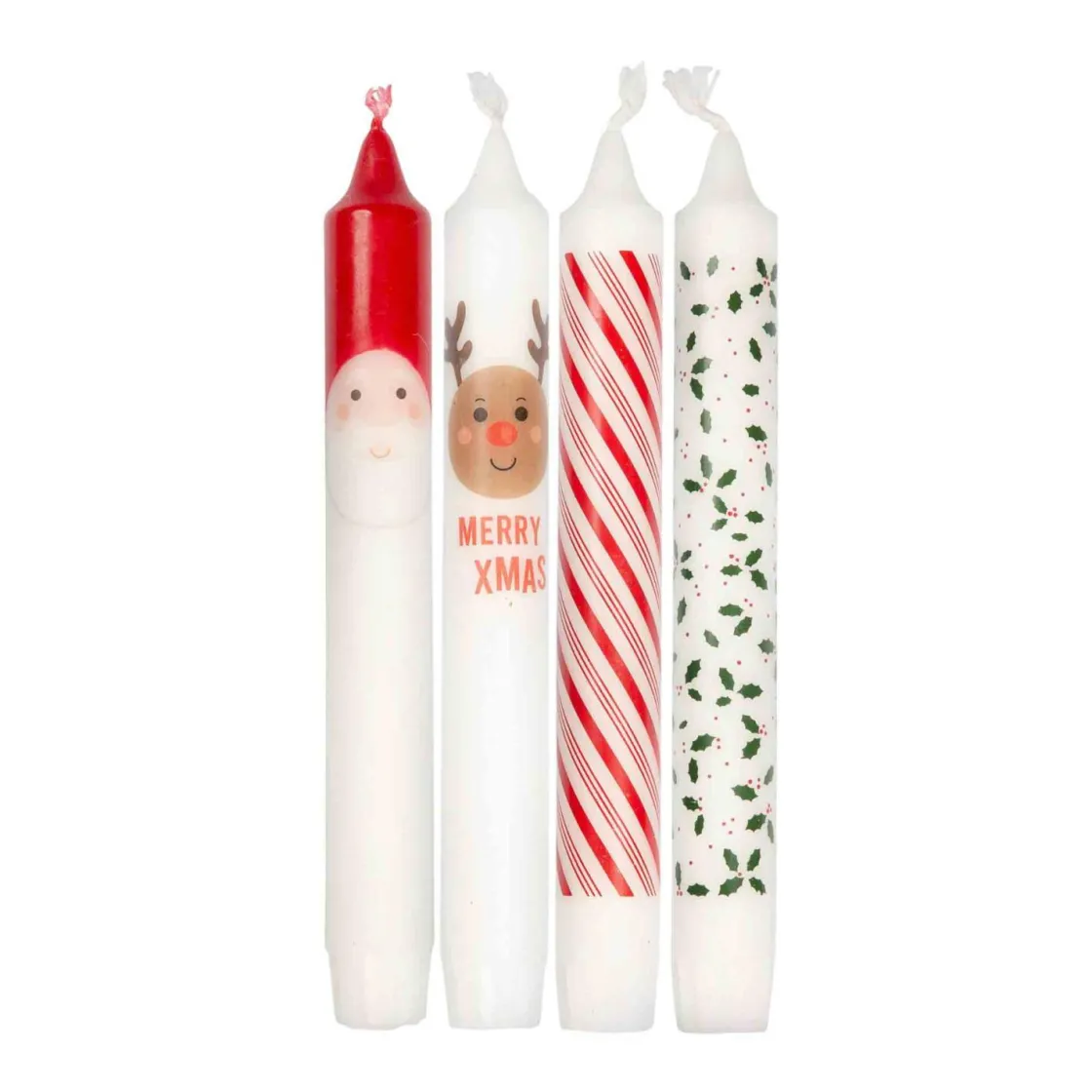 Kremmerhuset Kronelys jul Nisse mix 4-pk| Kronelys|Julelys Og Lysestaker