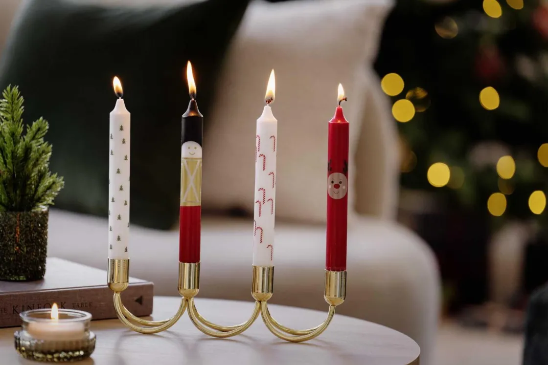 Kremmerhuset Kronelys jul Nøtteknekker mix 4-pk| Kronelys|Julelys Og Lysestaker