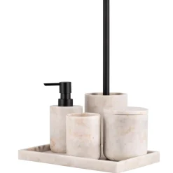 Kremmerhuset Krukke med lokk marmor beige| Baderomsartikler