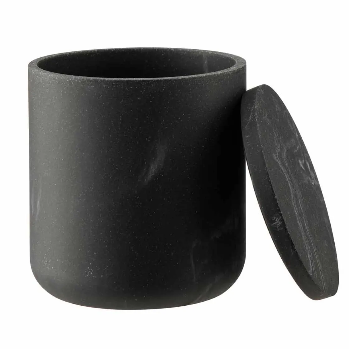 Kremmerhuset Krukke med lokk marmor sort| Baderomsartikler