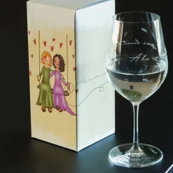 Kremmerhuset Lykketegning - Å ha en venn, Rødvinsglass 625 ml| Glass