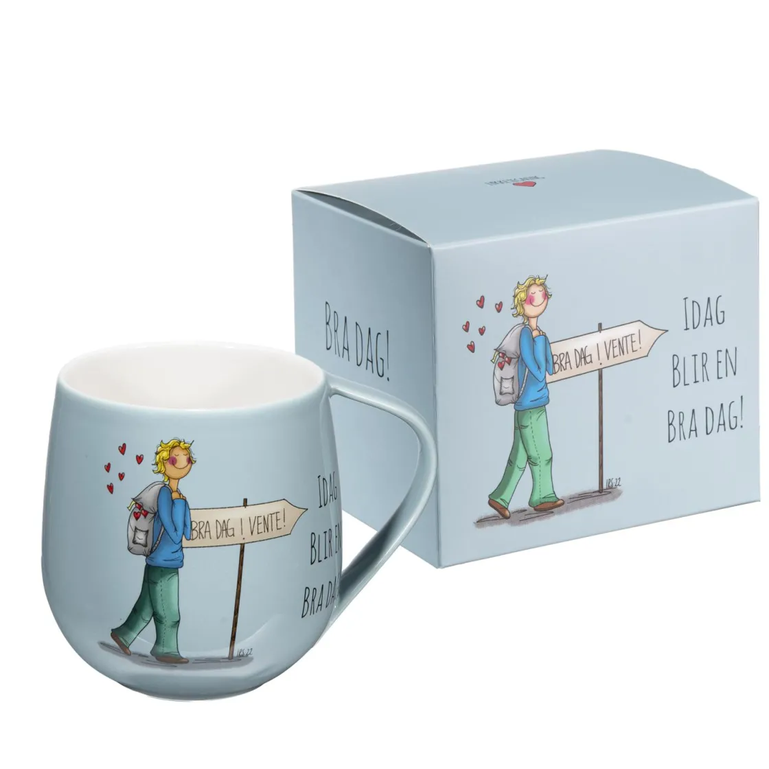 Kremmerhuset Lykketegning - Bra dag 40 cl blå| Krus
