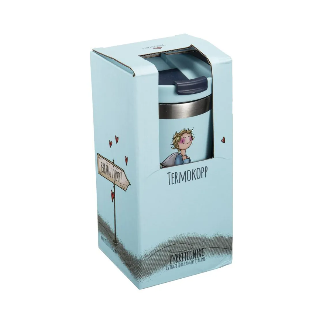 Kremmerhuset Lykketegning - Bra dag Termokopp blå| Termokopper