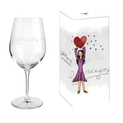 Kremmerhuset Lykketegning - Elsk, beskytt og tro på deg selv, Rødvinsglass 62 cl| Glass