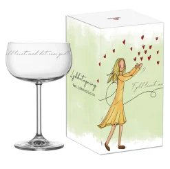 Kremmerhuset Lykketegning - Fyll livet med det som godt er, Champagneglass 35 cl| Glass