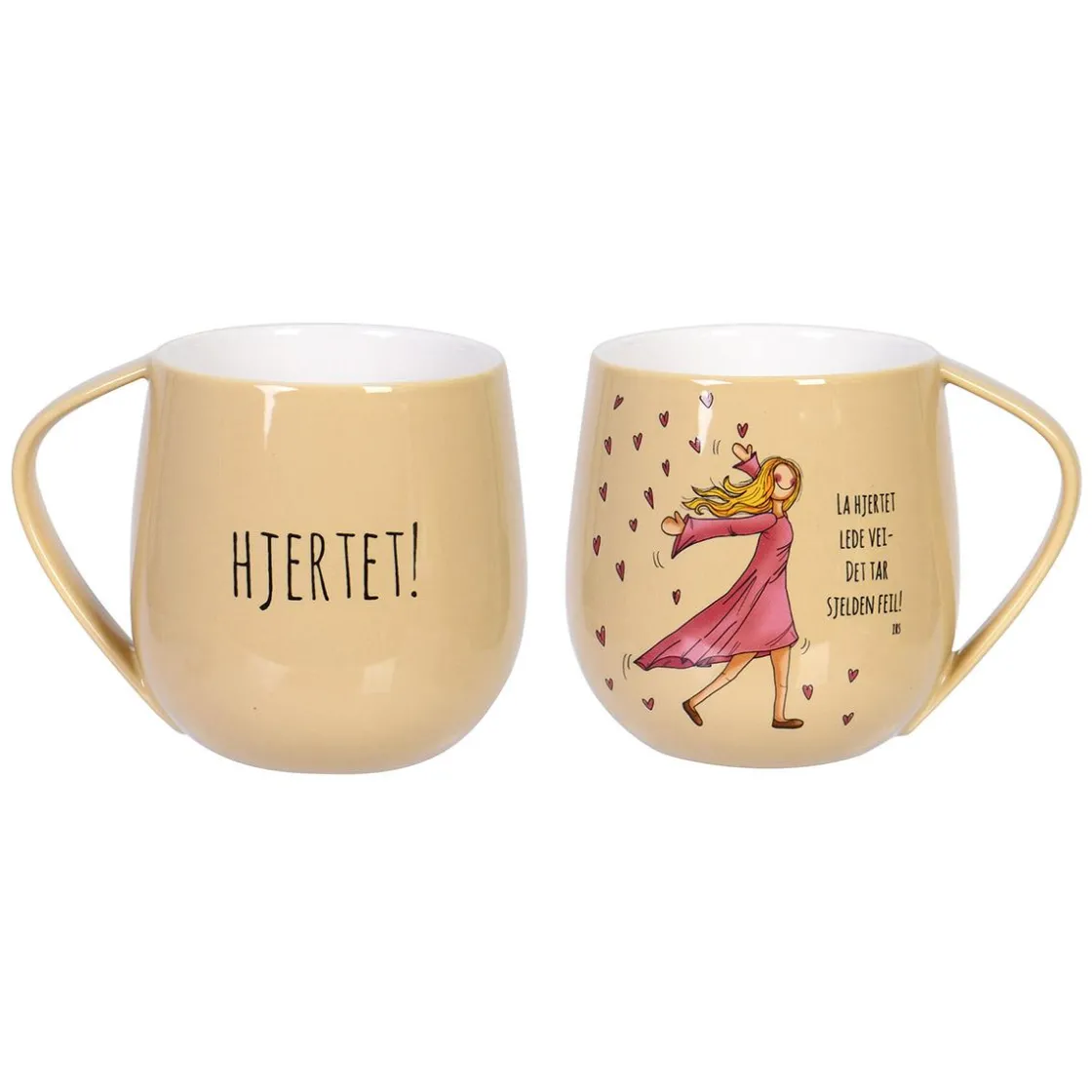 Kremmerhuset Lykketegning - Hjertet, 40 cl gul| Krus