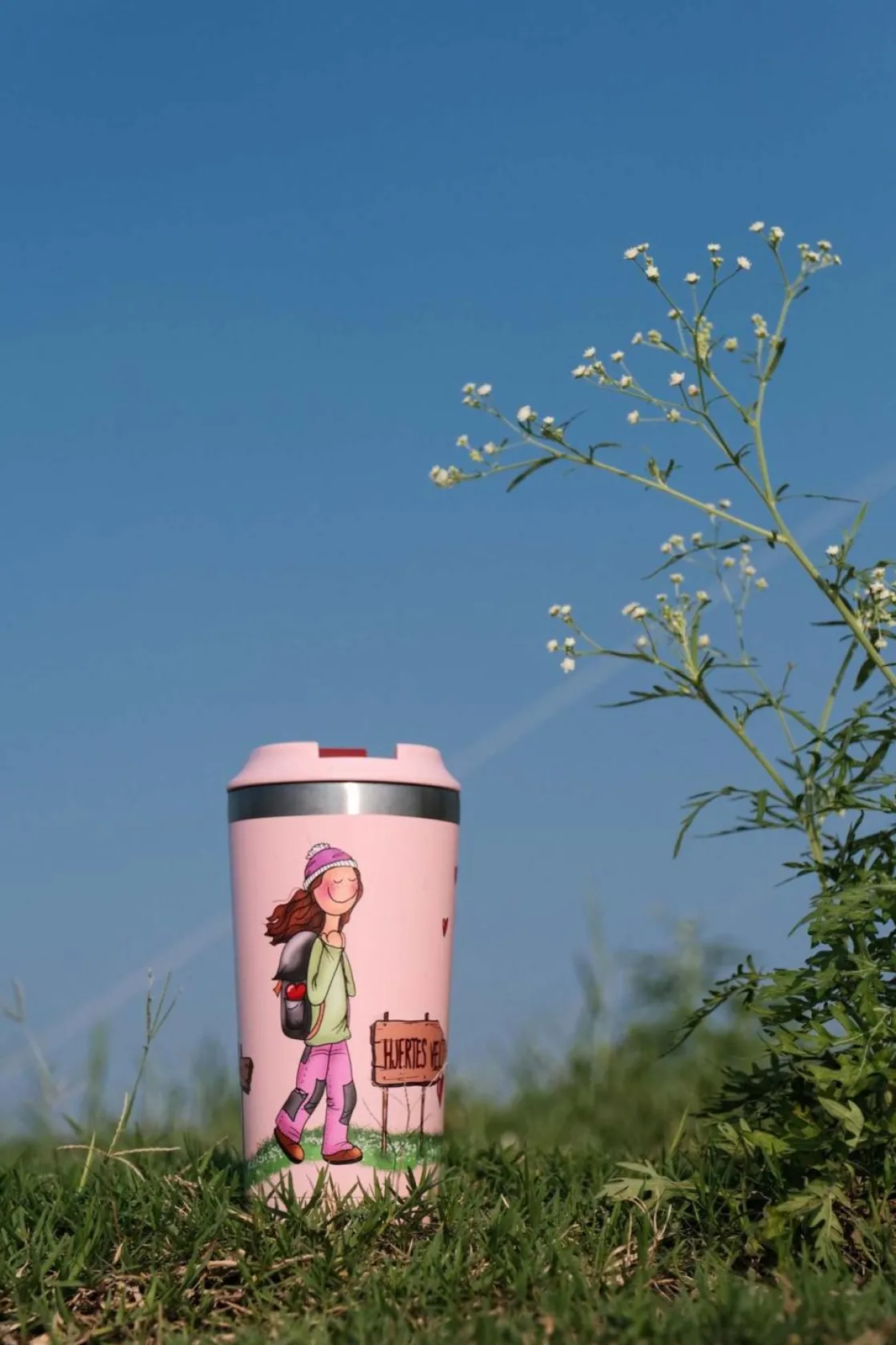 Kremmerhuset Lykketegning - Hjertets vei Termokopp rosa| Termokopper