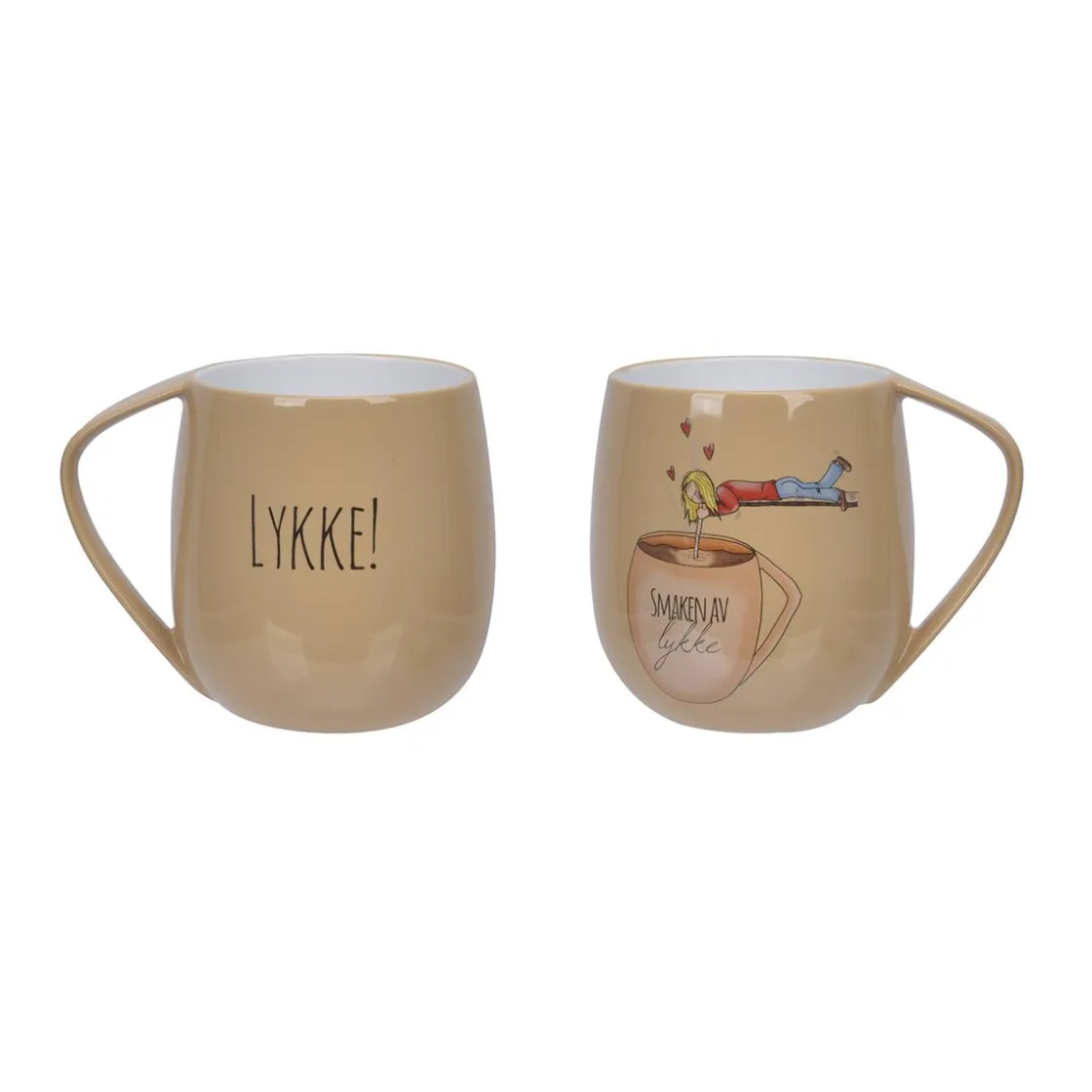 Kremmerhuset Lykketegning - Lykke Krus 40 cl lysebrun| Krus