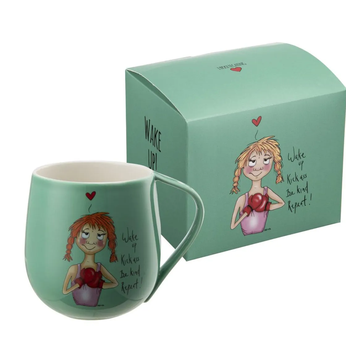 Kremmerhuset Lykketegning - Wake up Krus 40 cl grønn| Krus
