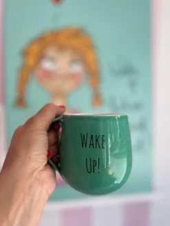 Kremmerhuset Lykketegning - Wake up Krus 40 cl grønn| Krus