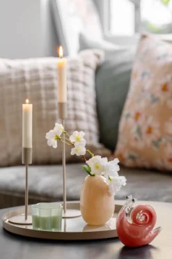 Kremmerhuset Lysestake Melina 18cm beige| Lysestaker