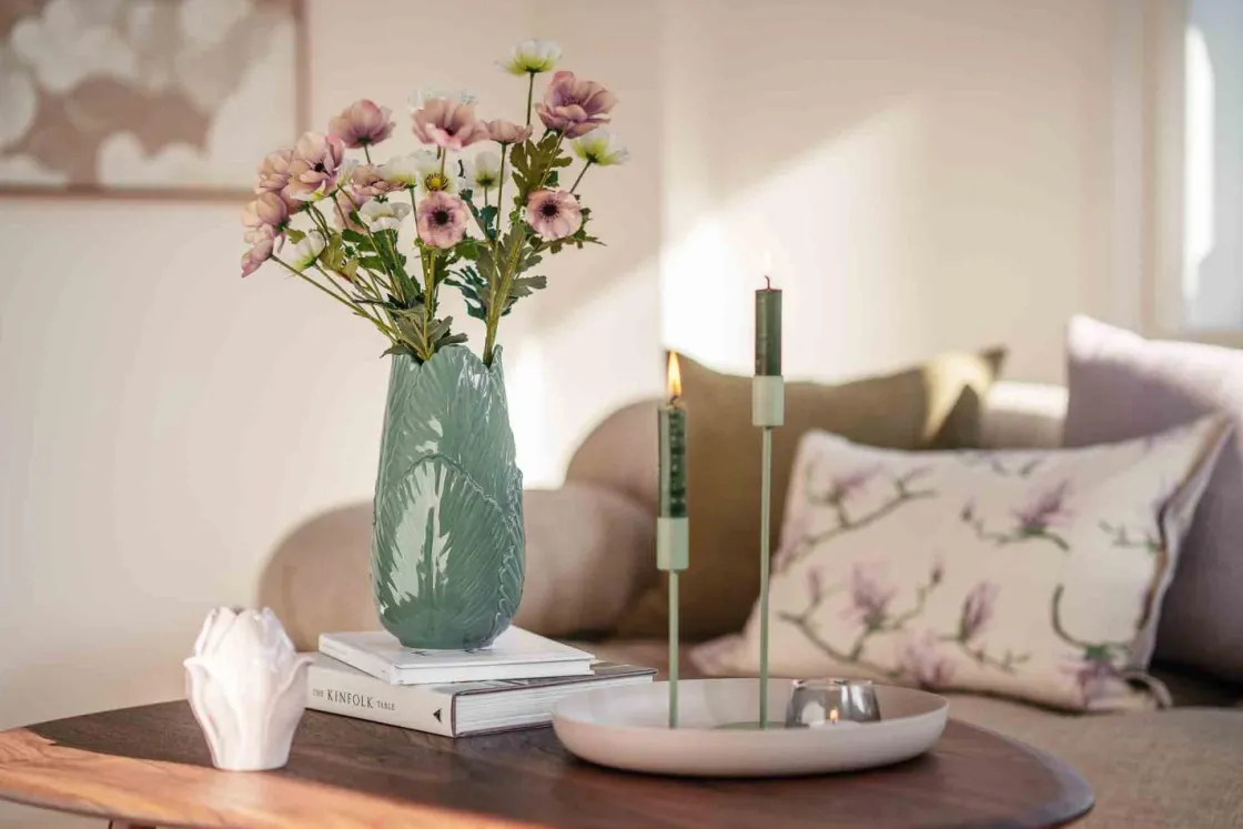 Kremmerhuset Lysestake Melina 18cm grønn| Lysestaker