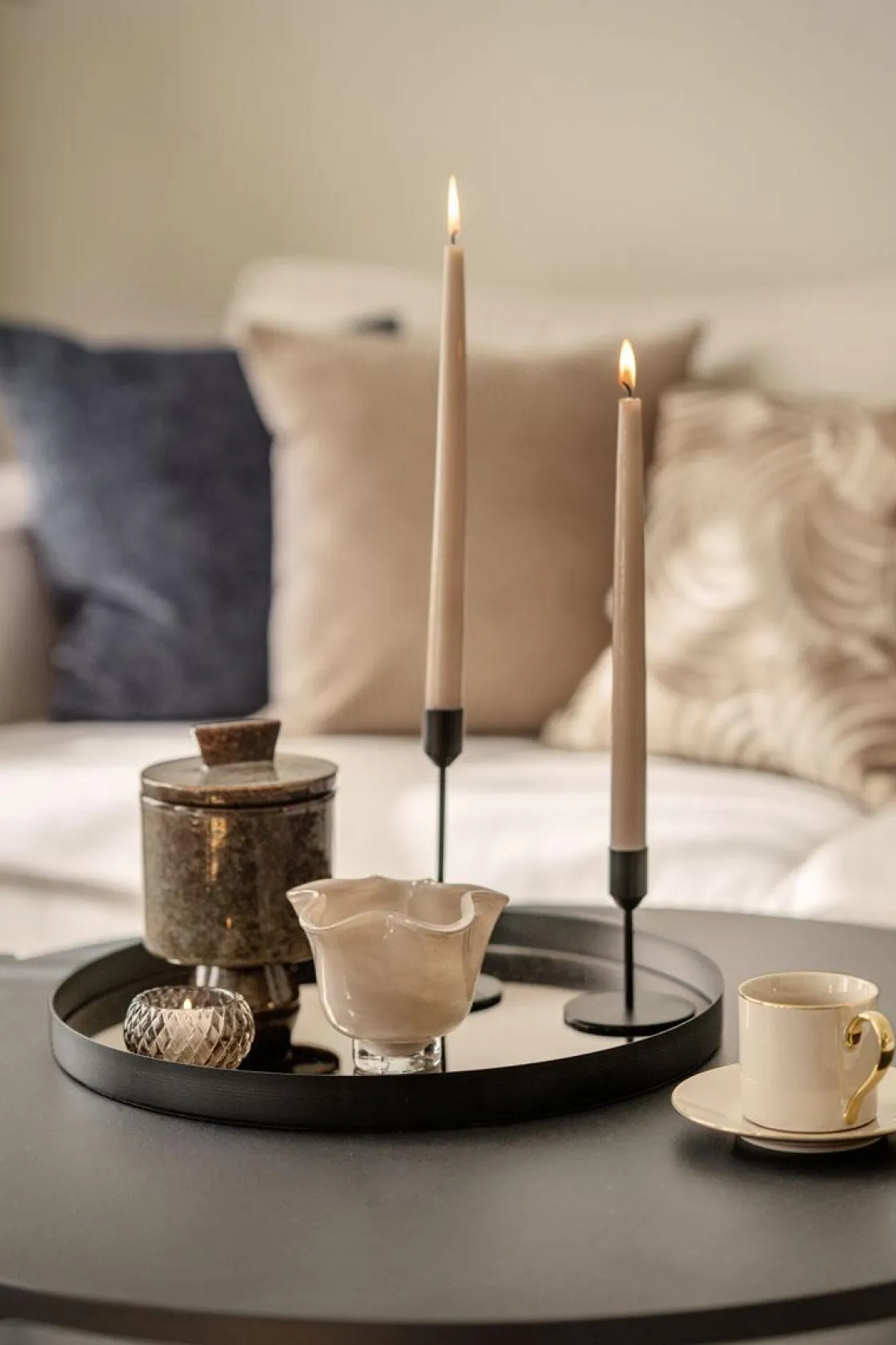 Kremmerhuset Lysestake Prato 18,5cm Sort| Lysestaker